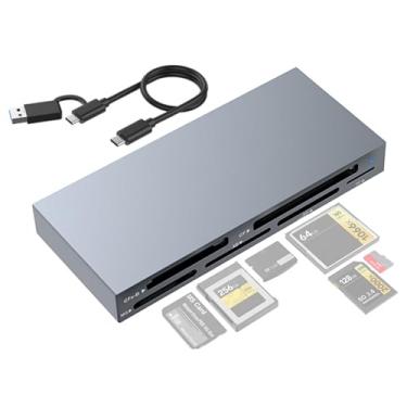 Imagem de Multi-slot tipo-C + leitor de cartão de memória USB Smart Media CFexpress tipo B/CF/MS/XD/SD/TF 6 em 1 acessório de hub adaptador