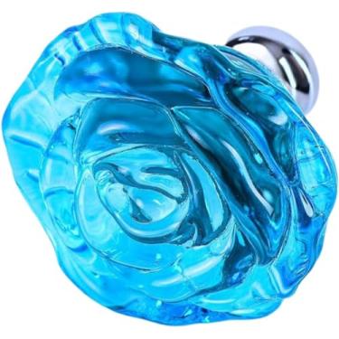 Imagem de Puxadores de armário, puxador de gaveta, puxadores de gaveta pequenos Pacote com 10 puxadores de rosa esculpidos em cristal gaveta guarda-roupa de vidro para chuveiro maçaneta da porta do ar