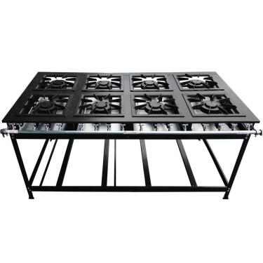 Imagem de Fogão Industrial 8 Bocas Duplas Luxo Baixa Pressão MR Fogões 40x40 P8