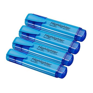 Imagem de PATIKIL Caneta marca-texto, pacote com 4 canetas marcadoras de ponta larga à base de água para uso diário no escritório, casa, azul