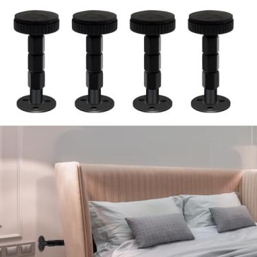 Imagem de IPEROT Rolhas de cabeceira para parede, pacote com 4 rolhas de cama, ferramentas antivibração ajustáveis de 3 a 8,5 cm, funcionam como amortecedores entre a parede e o sofá, estruturas de cama,