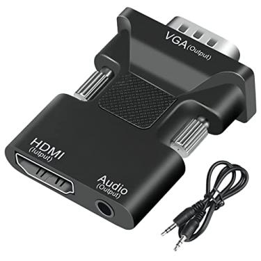 Imagem de FDG Conversor adaptador HDMI para VGA, adequado para laptops, computadores antigos, monitores, projetores. Adaptador hdmi para 3,5 mmaudio, adaptadores hdmi para vga