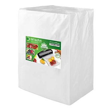 Imagem de WVacFre Sacos para freezer com selador a vácuo de 15 x 25 cm com grau comercial, livre de BPA, resistente, ótimo para armazenamento de vácuo de alimentos ou cozimento sous vide