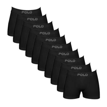 Imagem de POLO STAR, Kit 10 Cueca Boxer Polo 100% Algodão Box Masculina Tamanho:G;Cor:Preta
