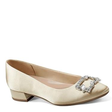 Imagem de Easy Spirit Carisma Scarpin feminino, Cetim dourado claro, 7.5 Wide
