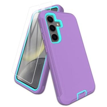 Imagem de Aliruke Capa para Samsung Galaxy S24, com protetor de tela, proteção de porta, capa de borracha de silicone antiderrapante de corpo inteiro, capa de telefone combo de 3 camadas à prova de queda para