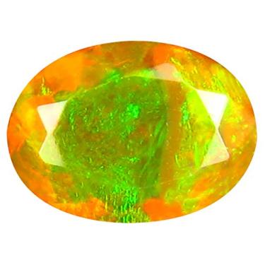 Imagem de 1,27 ct AAA+ Gem de qualidade corte oval (9 x 7 mm) opala arco-íris não aquecida genuína e extraída da pedra preciosa solta da Terra