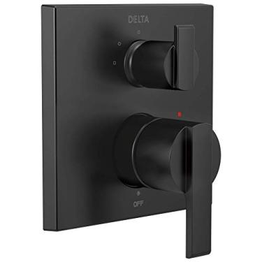 Imagem de DELTA FAUCET T24867-BL Monitor Angular Moderno Série 14 Válvula 3 Configurações Acabamento Integrado para Chuveiro com Desviador, Preto Fosco
