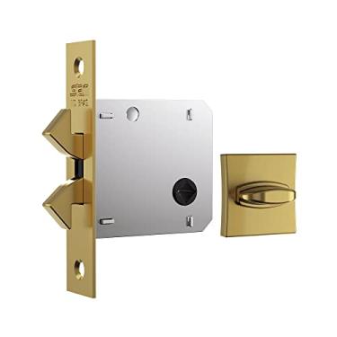 Imagem de FECHADURA PORTA DE CORRER E BATER STAM 1006S WC BANHEIRO GOLD DOURADA QUADRADA 45 MM