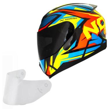 Imagem de Capacete Masculino Norisk Razor Sharp Amarelo Viseira Fume, PRETO AMAR