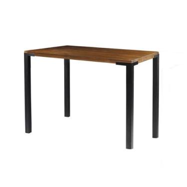 Imagem de Mesa de Jantar Broadway Quadrada Made Rustic Brown Base Grafite 80cm -