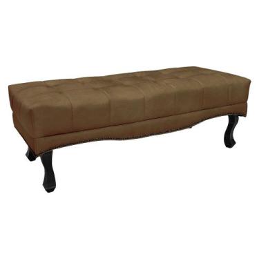 Imagem de Calçadeira Recamier Solteiro 0,90m Vicenza Suede Caramelo - Pallazio