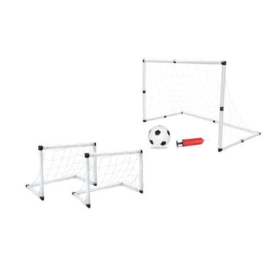 Imagem de Golzinhos De Futebol Para Jogar Em Casa Mais Bomba E Bola - DM Toys