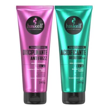 Imagem de Kit Supermáscaras 1 Disciplinante Antifrizz 1 Acidificante Redutor de 