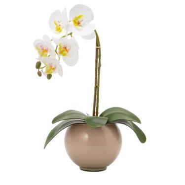 Imagem de Arranjo De Orquídea Artificial Silicone Com Vaso Vidro - Floralis, Bra