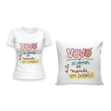 Imagem de Kit Camiseta +  Capa para Almofada Dia Das Mães Tema VOVÓ Presente Hom