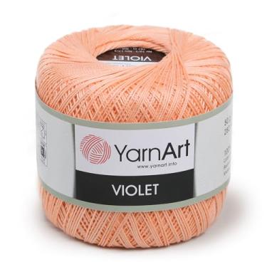 Imagem de Yarn Art 1 novelo violeta, 100 fios de algodão mercerizado, renda de crochê, fio de tricô à mão, bordado artístico, artesanato (laranja rosa 6322)