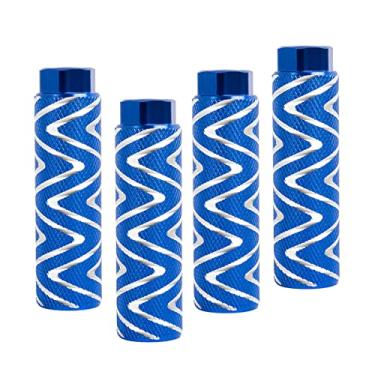 Imagem de KINSPORY 4 pinos de bicicleta para eixos de 9,5 cm, pinos de bicicleta de BMX antiderrapantes de liga de alumínio para bancos traseiros de mountain bike, suportes traseiros de ciclismo (azul)