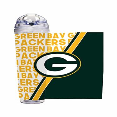 Imagem de Rico Industries Copo de acrílico NFL Football Green Bay Packers 680 g com tampa articulada