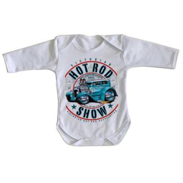 Imagem de body nenê criança roupa bebê manga longa Carro antigo Hot Rod - Empóri