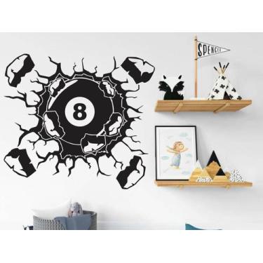 Imagem de Adesivo de Parede Bola de Bilhar Numero 8 Sinuca - Adesivos Kigrude