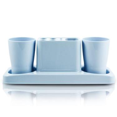 Imagem de Kit de Banheiro com 4 Peças Lifestyle Jacki Design Azul