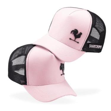 Imagem de Bone Feminino Country Rosa Sharecropper Basico Modelo Telinha Trucker 