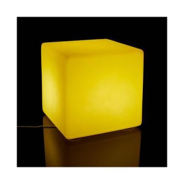 Imagem de Cadeira Cubo de Plástico Iluminado Ibiza Amarelo Freso
