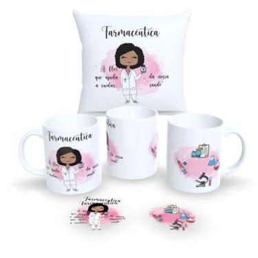 Imagem de Kit Com Almofada 30x30cm e Caneca de Porcelana Profissões Fofas - Esta