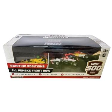 Imagem de Greenlight 11611 2024 Indianapolis 500 All Penske Front Row 3-Car Set #3 Scott McLaughlin, 2 Josef Newgarden, 12 Will Power 1:64 Scale Indy 500 in Diorama Display Box