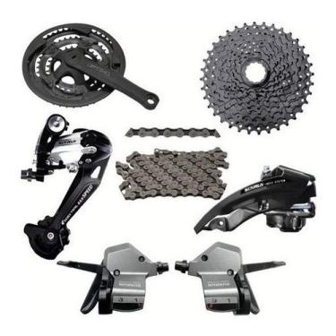 Imagem de Kit Relação Transmissão Sunrun 27v 1x9 K7 11-36 Cambio Coroa - REBECHI