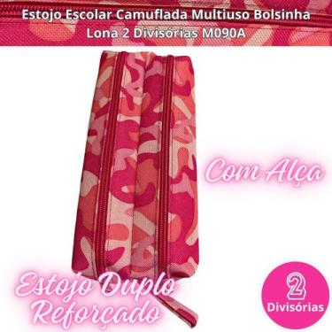 Imagem de Estojo Escolar Camuflada Multiuso Bolsinha Lona 2 Divisórias M090A - L