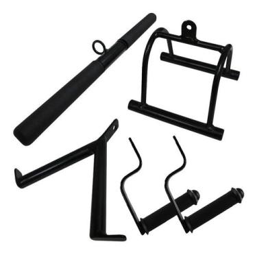 Imagem de Puxador Reto Triceps Estribo Musculação Kit Academia - FamaFit