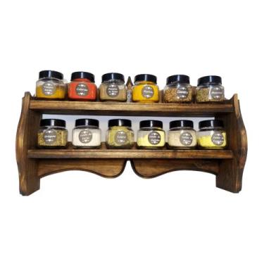 Imagem de Porta Temperos de Balcão ou Parede com 12 Potes inclusos - Boss Arte e
