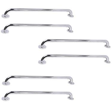 Imagem de Barra de Apoio 70cm Inox Kit 6 Unidades Banheiro Box Gestante Idoso Cr