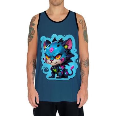 Imagem de Camiseta Regata Tshirt Animais Cyberpunk Onça Felinos HD 1 - Enjoy Sho