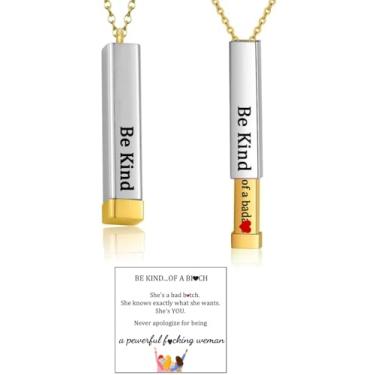 Imagem de VLIEGEN Be Kind Of A B, pingente de tubos quadrados com mensagem oculta, pulseira de aço inoxidável, amizade para melhores amigas, irmãs, irmandades, joias de presente inspiradoras para mulheres, Aço
