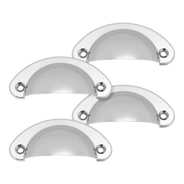 Imagem de Kit 4 Puxadores Para Armário Concha 2 Furos Colonial Moveis (Cromado)