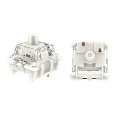 Imagem de Zhouwang Interruptores de teclado brancos Gateron G Pro 3.0, pré-lubrificados, 3 pinos, 38 gf, RGB LED, para teclado mecânico de jogos (branco, 45 peças)