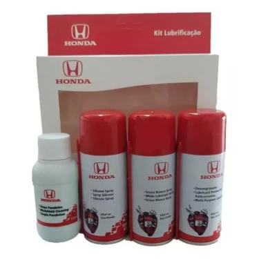 Imagem de Kit de Lubrificação Honda - Desengripante, Graxa Branca, Silicone Spray e Líquido para Limpeza do Parabrisa
