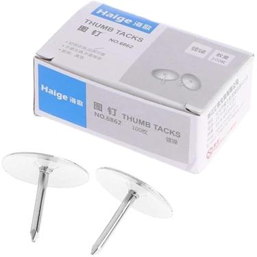 Imagem de 80 peças de tachas planas prateadas para polegar, pregos redondos para cabeça para pontas de aço, pinos de quadro de avisos e tachas, fita, adesivos e fixadores, material de escritório e escola