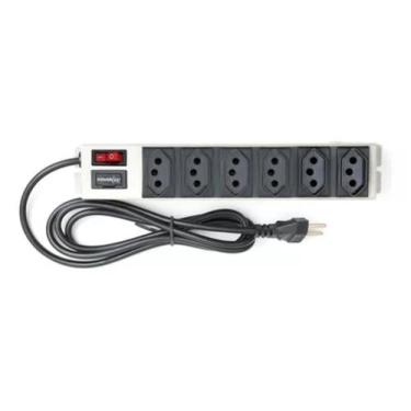 Imagem de Filtro De Linha Chapa 6 Tomadas Com Fusivel Bivolt Multicraf - Multicr