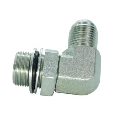 Imagem de CDQBWKJGFJ 1 peça de encaixe hidráulico 1/2 macho JIC (3/10.2 cm-16) X M22 x 1,5 macho métrico 90 graus adaptador de cotovelo