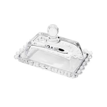 Imagem de Manteigueira Wolff Pearl em Cristal com Tampa Transparente - 9 x 14 cm