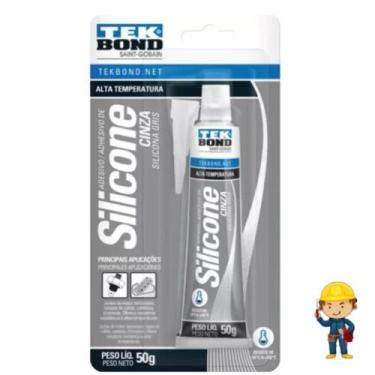 Imagem de Silicone Alta Temperatura Cinza 50g TekBond BLISTER