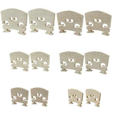 Imagem de Piutouyar Ponte de violino tamanho completo de 4/4 3/4 1/2 1/4 1/4 1/8 1/16, 12 peças, peças de substituição para violinos de bordo