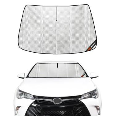 Imagem de Pigenius Para-brisa para-sol para Toyota Camry 2015-2017 com alerta de saída de faixa. Cobertura total sombra do espelho retrovisor para proteção máxima