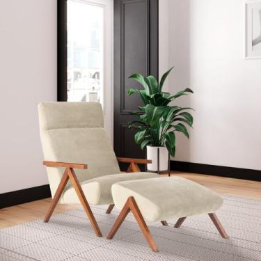 Imagem de Poltrona com Puff Relax Estilo Retrô D33 Yescasa