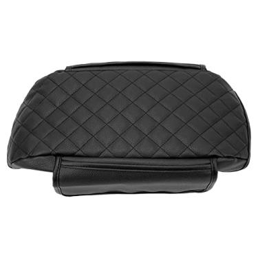 Imagem de Capa de apoio de braço do console central GRCFUMO, protetor de apoio de braço de couro com almofada de console central anti-arranhões, protetor de tampa de apoio de braço moderno (Todo Preto Tipo B)