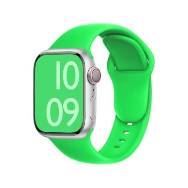 Imagem de ELETTRONEO Pulseira esportiva SBC1A para Apple Watch Ultra 2 de 49 mm, série 10 de 46 mm, 9 8 7 45 mm e 41 mm, SE 6, 5, 4, 44 mm e 40 mm, 3 2 1 42 mm 38 mm iWatch, pulseira de silicone, verde